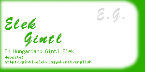 elek gintl business card